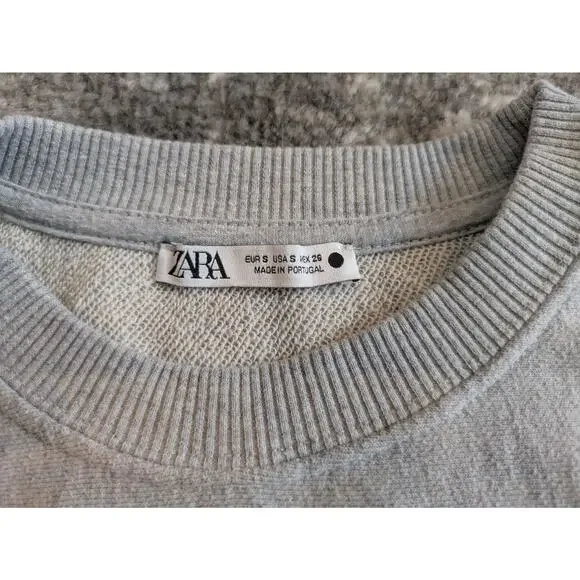Zara Pullover Sweatshirt NEW YORK Graphic Print - Size Small, Made In Portugal - Picture 6 of 10